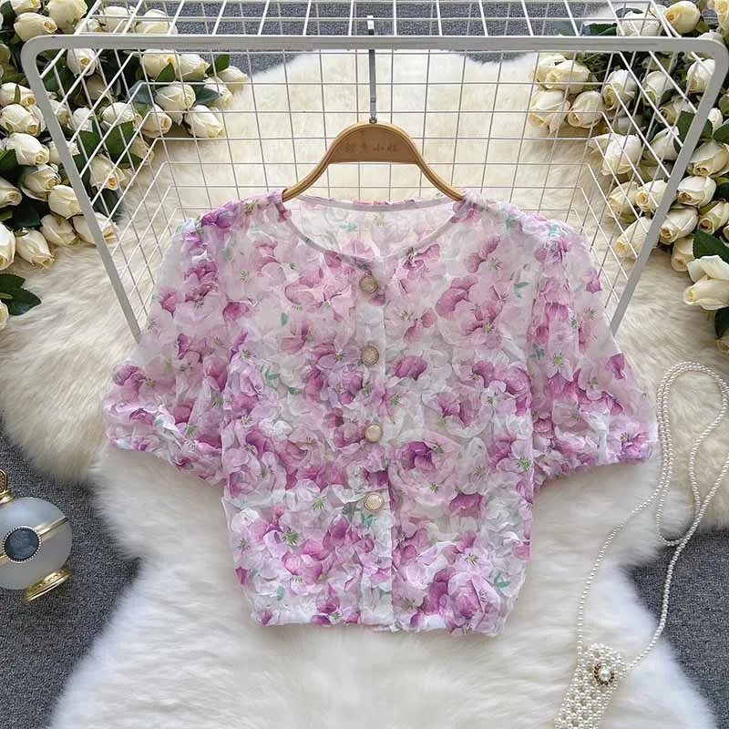 Sweet Fresh French Style Floral Shirt Women 2022 Summer Fashionable Loose Super Fairy Slimming Short Top Simple Appliques Blusas
Sweet Fresh French Style Floral Shirt Women 2022 Summer Fashionable Loose Super Fairy Slimming Short Top Simple Appliques Blusas