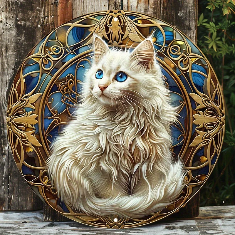 Металлическая вывеска "Белая кошка с голубыми глазами"
Металлическая вывеска "Белая кошка с голубыми глазами"