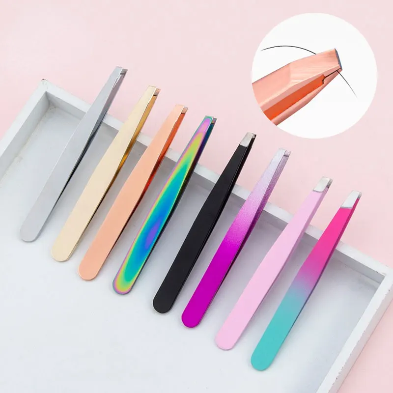 

Private Label Eyebrow Tweezers Rose Gold Pincet Clips Stainless Steel Face Hair Removal Beautfy Makeup Tool