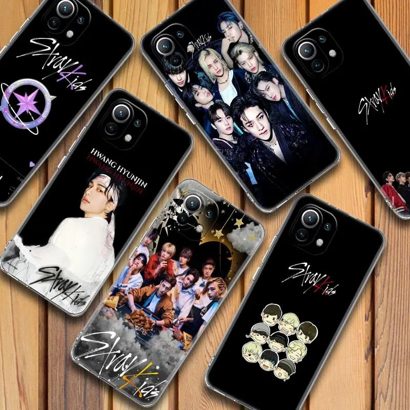 

Group Stray Kids Kpop Black Picture Clear Cases For Xiaomi Mi 11 10 9 Lite 12 13 Note 10 Back Cover Poco M3 F3 X3 M4 Pro M5 Case