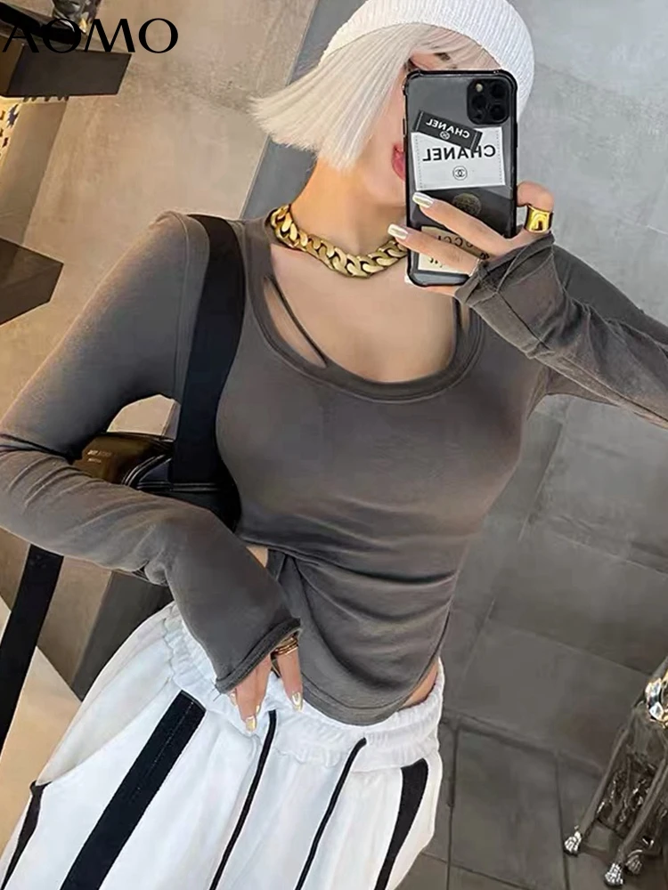 AOMO Women Hollow Out Cotton T Shirt Long Sleeve O Neck Tees Ladies Casual Tee Shirt Street Wear Top 4P95A
AOMO Women Hollow Out Cotton T Shirt Long Sleeve O Neck Tees Ladies Casual Tee Shirt Street Wear Top 4P95A