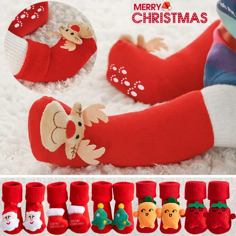 Cute Elk Christmas Baby Floor Socks Santa Claus Christmas Tree Toddler Socks Thick Warm Anti-slip Socks for Boys Girls
Cute Elk Christmas Baby Floor Socks Santa Claus Christmas Tree Toddler Socks Thick Warm Anti-slip Socks for Boys Girls