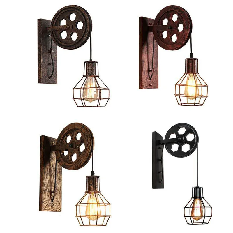 

Retro Vintage Wall Light Industrial Wall Lamp Shade Fixture Iron Loft Cafe Bar Adjustable Sconce Lights Wandlamp Decoration LED