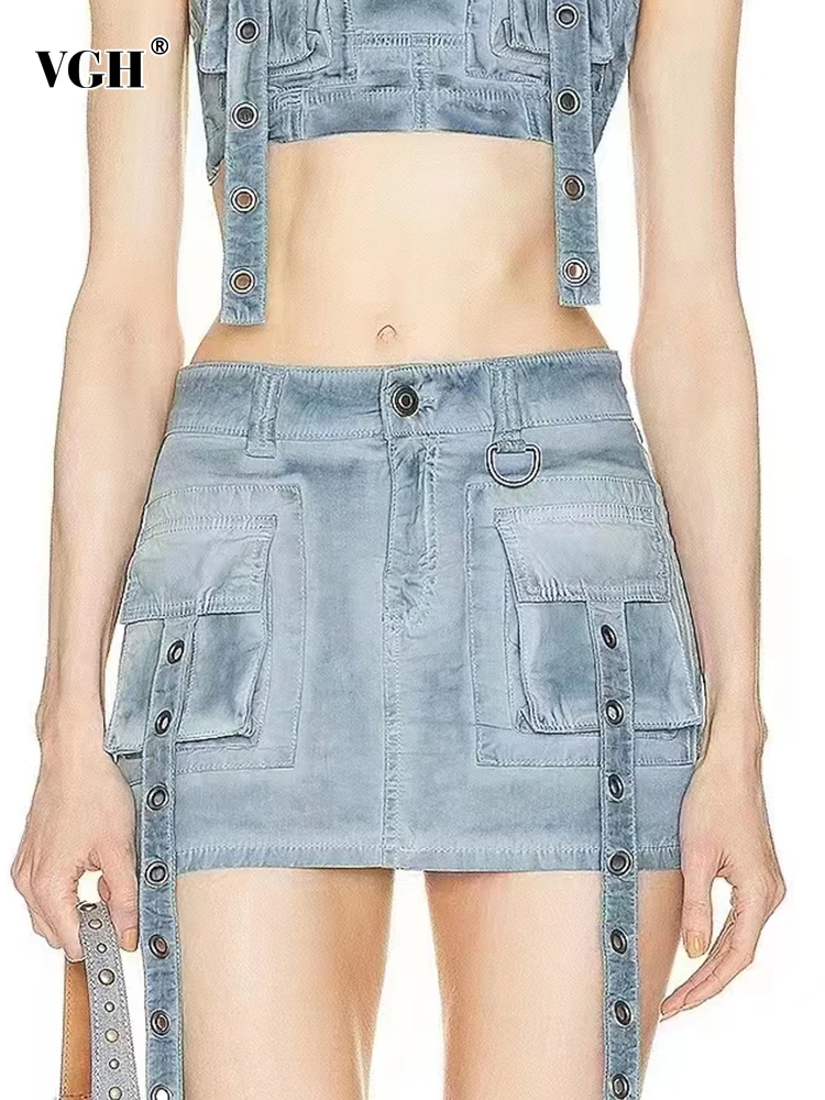 VGH Streetwear Solid Mini Skirts For Women High Waist Patchwork Pockets Slim Casual Bodycon Skirt Female Fashion Clothing New
VGH Streetwear Solid Mini Skirts For Women High Waist Patchwork Pockets Slim Casual Bodycon Skirt Female Fashion Clothing New