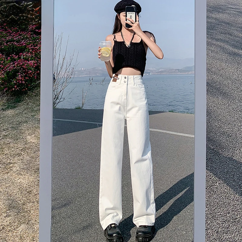 New2022 White Jeans For Women High Waist Y2K Fashion 2022 Trend New Female Pants Streetwear Denim Trousers pantalones de mujer
New2022 White Jeans For Women High Waist Y2K Fashion 2022 Trend New Female Pants Streetwear Denim Trousers pantalones de mujer