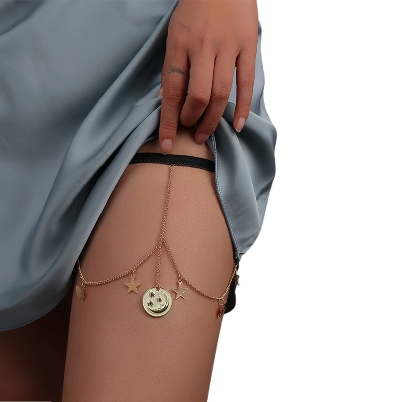 E9LC Double Layer Tassel Thigh Chain Anti-slip Belt Chain Harness Summer Beach Nightclub Leg Accessories for Women and Girls
E9LC Double Layer Tassel Thigh Chain Anti-slip Belt Chain Harness Summer Beach Nightclub Leg Accessories for Women and Girls