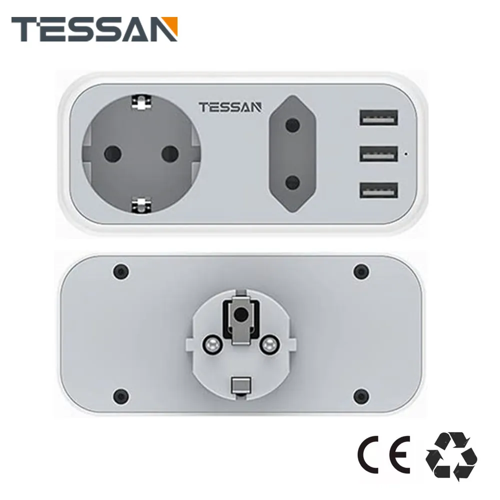 TESSAN Multiple EU Plug Travel Adapter 5 in 1 USB Wall Socket with 1 Schuko Plug 1 European Slot 3 USB Ports Overload Protection
TESSAN Multiple EU Plug Travel Adapter 5 in 1 USB Wall Socket with 1 Schuko Plug 1 European Slot 3 USB Ports Overload Protection