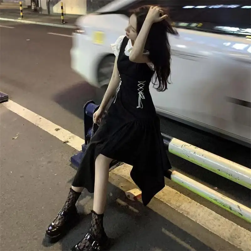 French Bubble Sleeve Fake Two Piece Women's Pure Desire Style Doll Neck Small Split Wrap Hip Short Dress
French Bubble Sleeve Fake Two Piece Women's Pure Desire Style Doll Neck Small Split Wrap Hip Short Dress