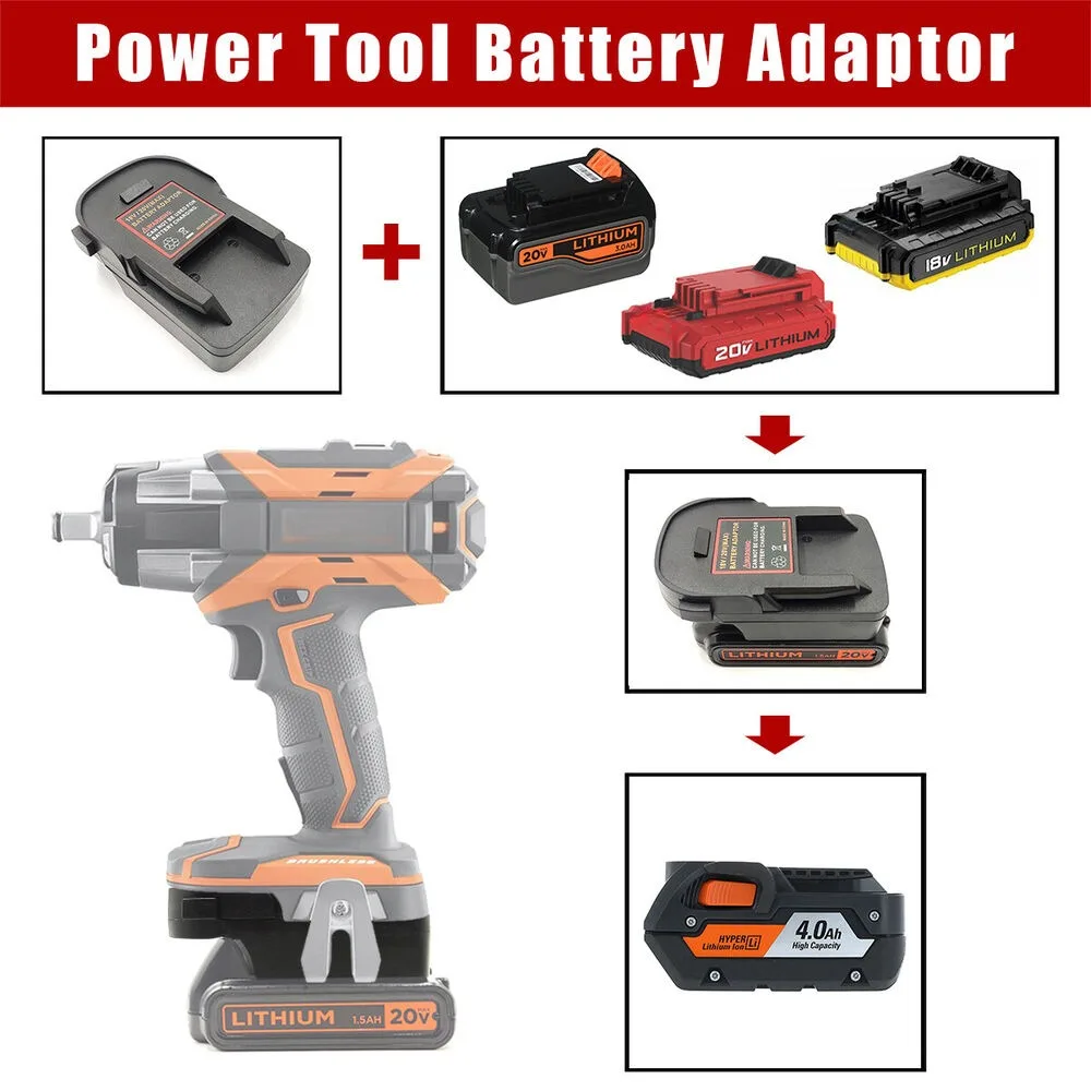 

Battery Adapter For Black&Decker For Porter Cable For Stanley 18/20V Li-ion Battery Convert to for RIDGID & for AEG 18V Tools
