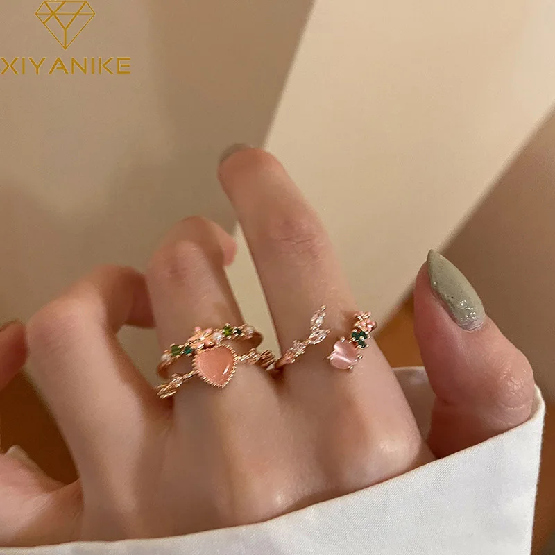 XIYANIKE Cute Double Layer Pink Heart Zircon Open Finger Rings for Women Girl New Fashion Jewelry Party Gift кольцо женское
XIYANIKE Cute Double Layer Pink Heart Zircon Open Finger Rings for Women Girl New Fashion Jewelry Party Gift кольцо женское