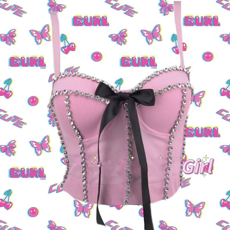 Barbie Sexy V Bow Vest with Diamond Encrusted Shape and Shape Sexy Hot Girl Nightclub Top Waist Trainer Women Corset Popularity
Barbie Sexy V Bow Vest with Diamond Encrusted Shape and Shape Sexy Hot Girl Nightclub Top Waist Trainer Women Corset Popularity
