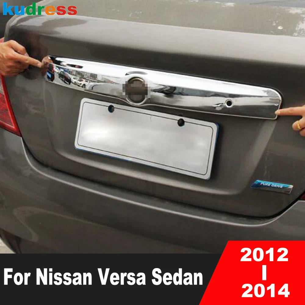 

For Nissan Versa Sedan 2012 2013 2014 ABS Chrome Car Rear Trunk Lid Cover Trim Tail Gate Tailgate Door Molding Strip Accessories