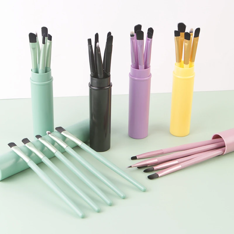 

5pcs Professional Travel Portable Mini Eye Makeup Brushes Set Smudge Eyeshadow Eyeliner Eyebrow Brush Lip Make Up Brush Kit