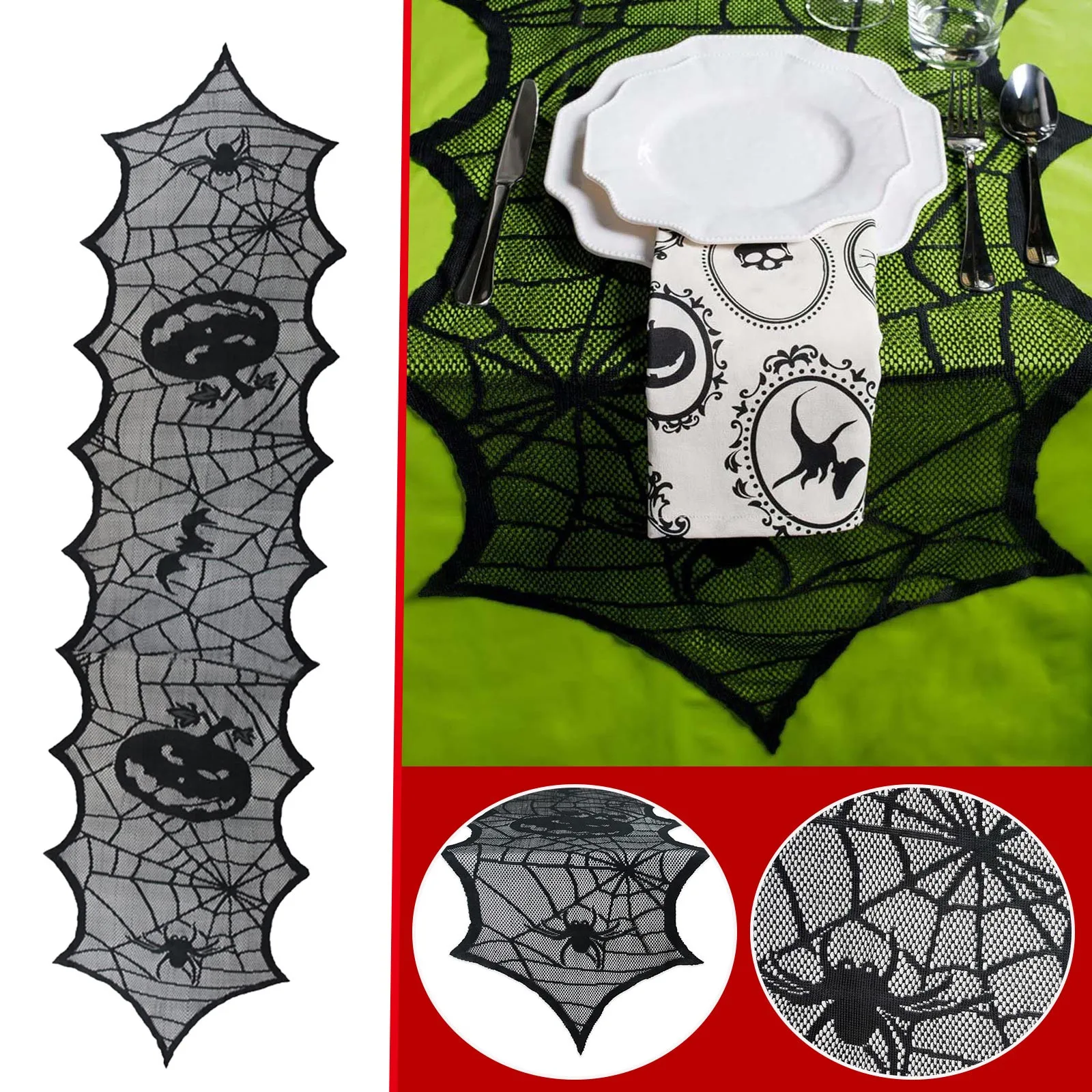 Halloween Decoration Halloween Festival Lace Table Runner Black Mesh Decoration Room Decorations
Halloween Decoration Halloween Festival Lace Table Runner Black Mesh Decoration Room Decorations