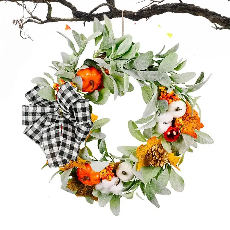 Green Leaves With Pumpkin Harvest Artificial Autumn Wreath Welcome Sign For Thanksgiving Wedding Home Wall Garden Decorations
Green Leaves With Pumpkin Harvest Artificial Autumn Wreath Welcome Sign For Thanksgiving Wedding Home Wall Garden Decorations