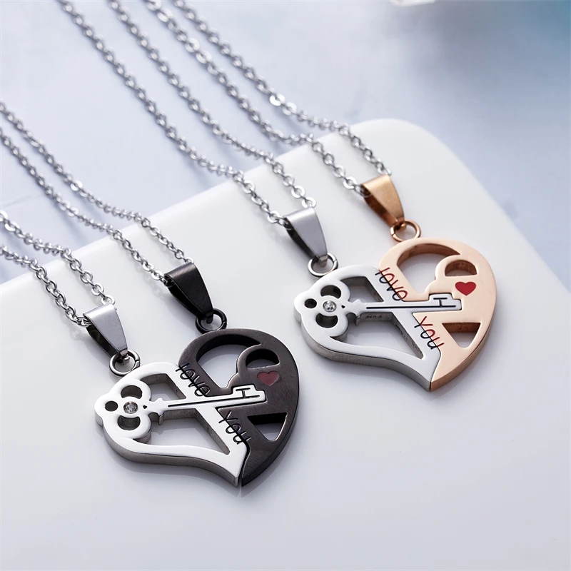 Love You Couple Pendant Necklace Stainless Steel Neck Chain Choker 1 Pair Stitching Heart Necklaces Best Friends Gift Jewelry
Love You Couple Pendant Necklace Stainless Steel Neck Chain Choker 1 Pair Stitching Heart Necklaces Best Friends Gift Jewelry