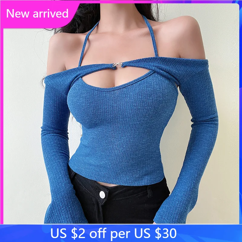 Women's Summer New Knitwear Fashion Fake Two-piece Halter Strap Off-the-shoulder Top for Women
Women's Summer New Knitwear Fashion Fake Two-piece Halter Strap Off-the-shoulder Top for Women