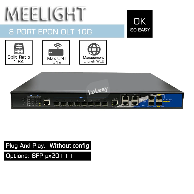 LRE308EL 10G 8 PON EPON OLT Network L3 Switch Fiber Optic Devices Management CLI Commands Compatible With Huawei Zte ONU
LRE308EL 10G 8 PON EPON OLT Network L3 Switch Fiber Optic Devices Management CLI Commands Compatible With Huawei Zte ONU