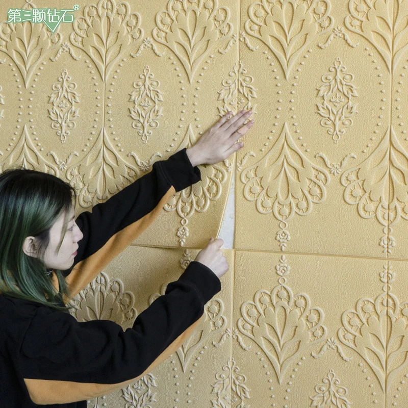 3 d wall stick adhesive thickening wallpaper european-style design TV background decorate room bulkhead paper A13
3 d wall stick adhesive thickening wallpaper european-style design TV background decorate room bulkhead paper A13