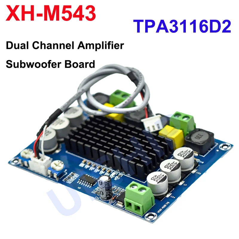 XH-M543 DC 12V 24V 120W*2 Digital Audio Power Amplifier Board Dual-channel Stereo High Power Subwoofer Board Kit TPA3116 D2
XH-M543 DC 12V 24V 120W*2 Digital Audio Power Amplifier Board Dual-channel Stereo High Power Subwoofer Board Kit TPA3116 D2