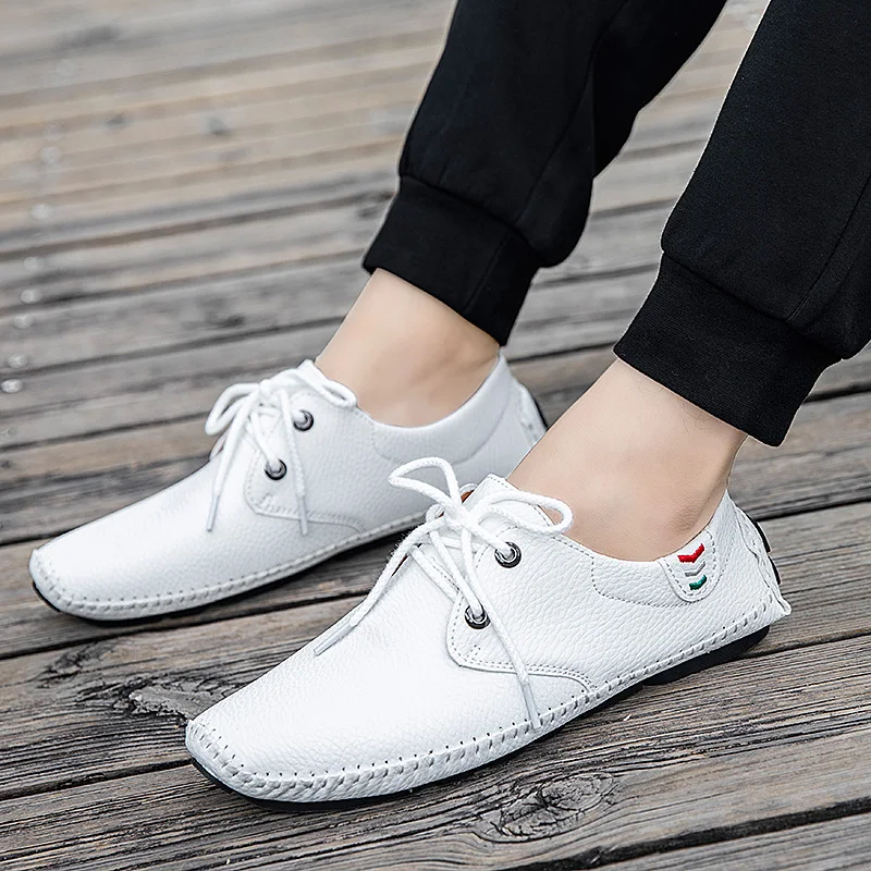 2022 New Men's Leather Casual Shoes Flat White Moccasin Shoes Big Size 48 Sneakers Lace Up Driving Shoes Fashion Walking Shoes
2022 New Men's Leather Casual Shoes Flat White Moccasin Shoes Big Size 48 Sneakers Lace Up Driving Shoes Fashion Walking Shoes