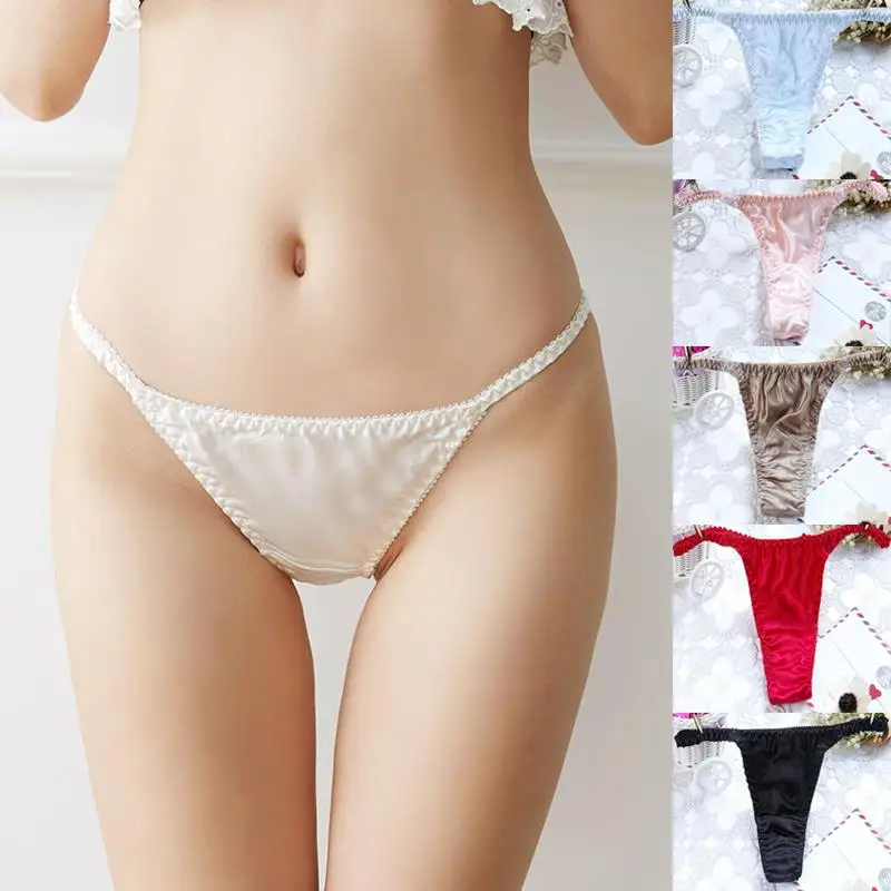 Women's Sexy Pure Silk Thongs Briefs G-String Panties Bikinis Underwear Healthy Comfortable Sexy Thong Panties Women
Women's Sexy Pure Silk Thongs Briefs G-String Panties Bikinis Underwear Healthy Comfortable Sexy Thong Panties Women