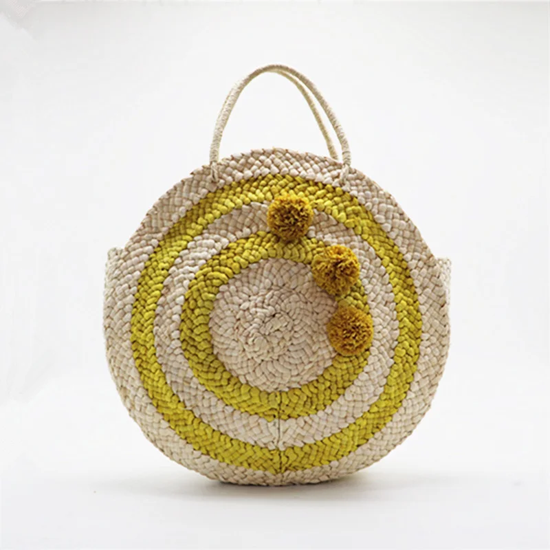 Women Handmade Round Rattan Woven Shoulder Bag Tote Circle Bohemia Straw Knitted Bag Summer Beach Crossbody bags round Straw
Women Handmade Round Rattan Woven Shoulder Bag Tote Circle Bohemia Straw Knitted Bag Summer Beach Crossbody bags round Straw