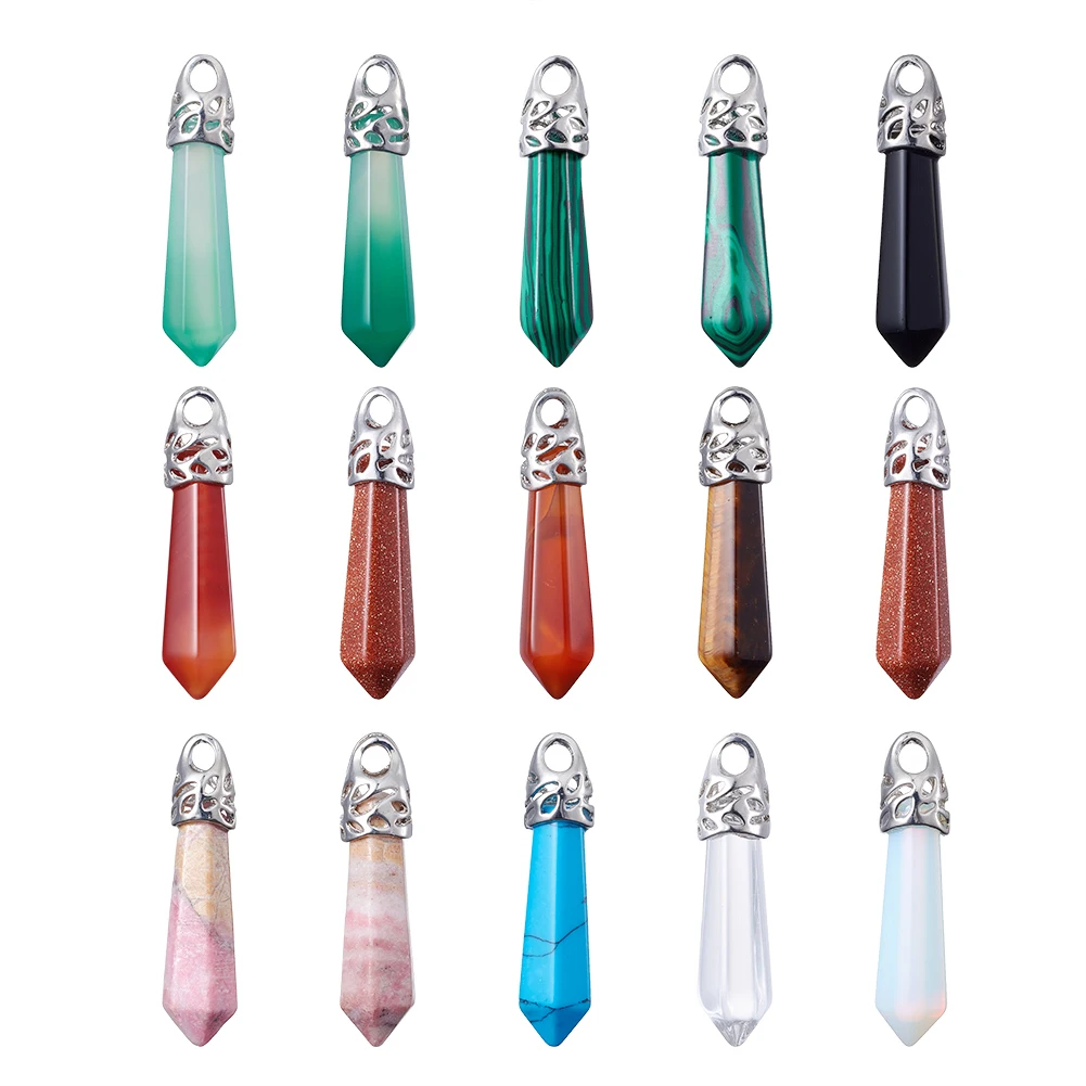 20pcs Fashion Natural Stone Malachites Quartzs Crystal Lapis Lazulis Howlites Bullet Charms Pendants for Jewelry Making
20pcs Fashion Natural Stone Malachites Quartzs Crystal Lapis Lazulis Howlites Bullet Charms Pendants for Jewelry Making