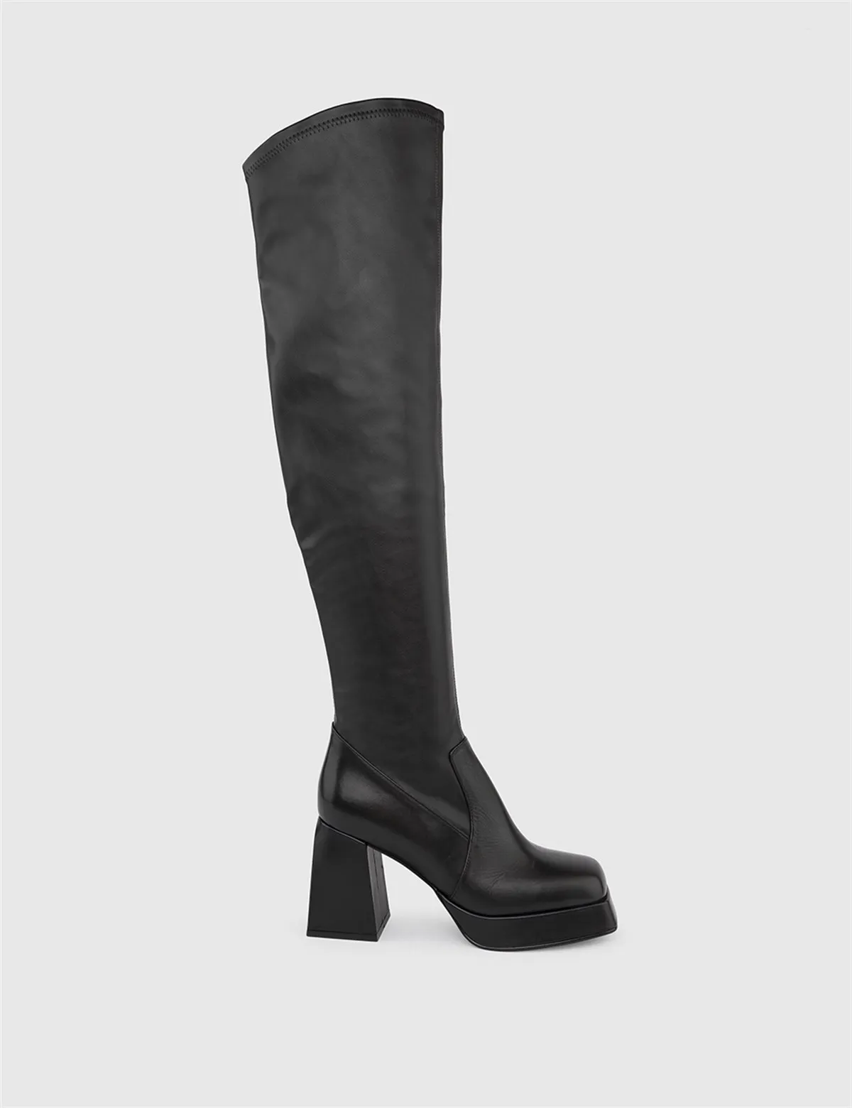 

ILVi-Genuine Leather Handmade Senate Black Stretch Heeled High Boot Women's Shoes 2022 Fall/Winter