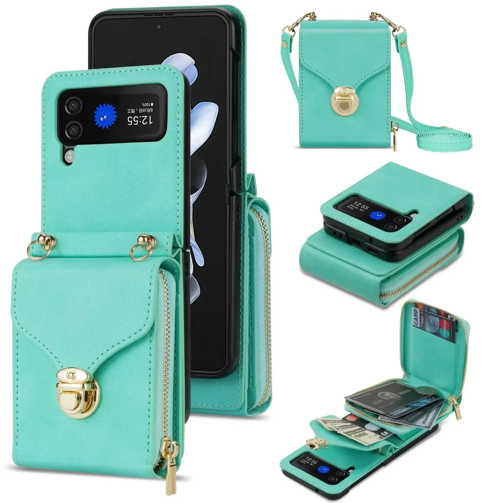 Wallet Purse Crossbody Phone Case for Samsung Galaxy Z Flip 5 4 3 Flip5 Flip4 Flip3 5G Card Slot Holder Lanyard Leather Cover
Wallet Purse Crossbody Phone Case for Samsung Galaxy Z Flip 5 4 3 Flip5 Flip4 Flip3 5G Card Slot Holder Lanyard Leather Cover
