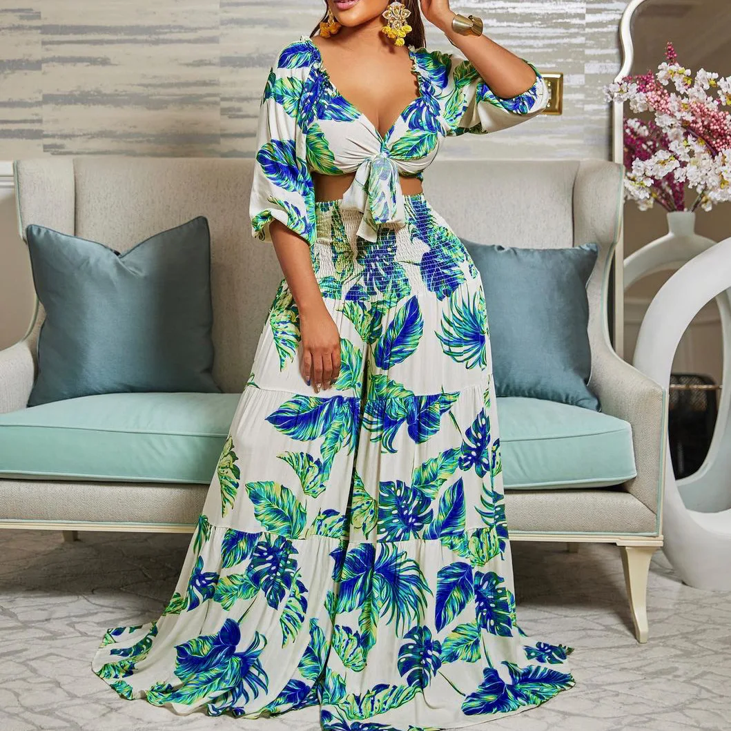Elegant Plus Size 2 Piece Set Women Plus 3XL Vacation Beach Print Matching Sets Floral Blouse Tops Wide Leg Pants Female Sets
Elegant Plus Size 2 Piece Set Women Plus 3XL Vacation Beach Print Matching Sets Floral Blouse Tops Wide Leg Pants Female Sets