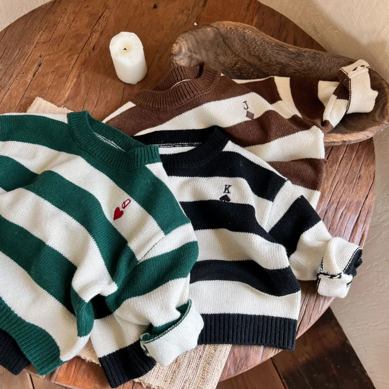 Children's Late Autumn Ins Knitting Top 2022 Children's New Korean Version Boys and Girls' Versatile Striped Pullover Sweater
Children's Late Autumn Ins Knitting Top 2022 Children's New Korean Version Boys and Girls' Versatile Striped Pullover Sweater