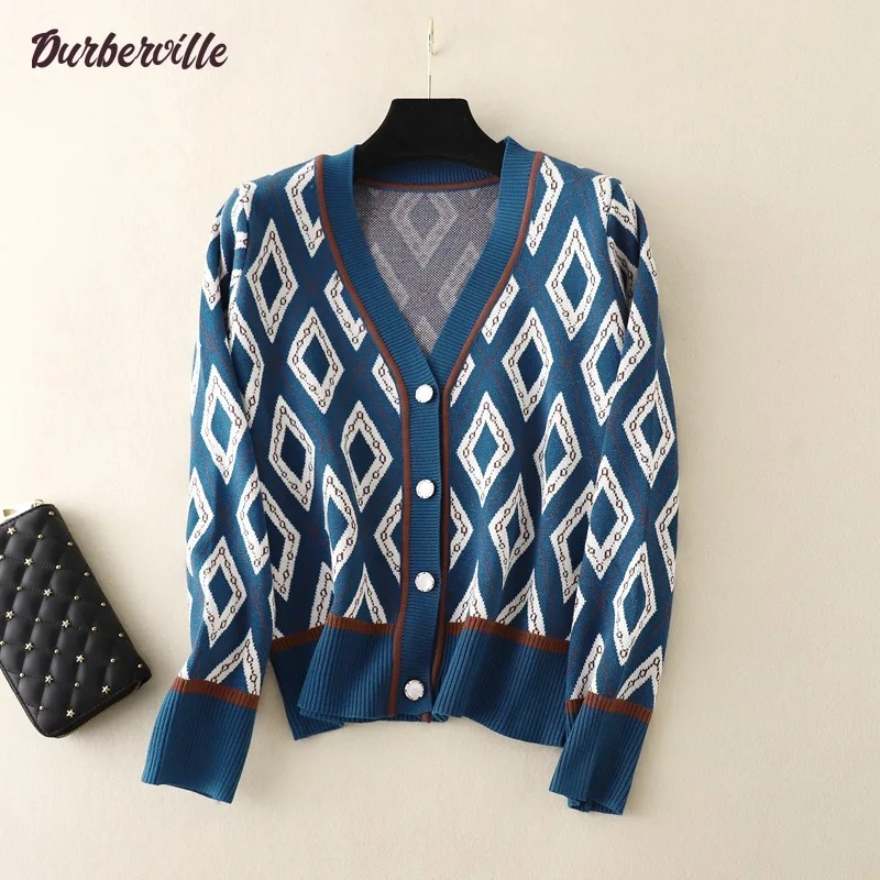 New Autumn Winter Korean Fashion Geometry Plaid Knitted Cardigan Casual Single Breasted V Neck Lazy Sweater Coat Girls Knitwear
New Autumn Winter Korean Fashion Geometry Plaid Knitted Cardigan Casual Single Breasted V Neck Lazy Sweater Coat Girls Knitwear