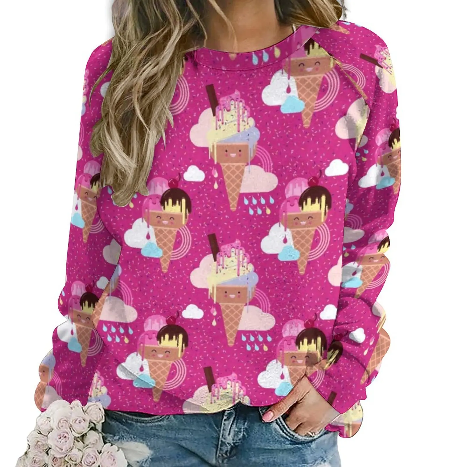 Ice Cream Pattern Hoodies Female Sweet Lolly Print Hip Hop Casual Hoodie Spring Long Sleeve Y2k Design Top Big Size
Ice Cream Pattern Hoodies Female Sweet Lolly Print Hip Hop Casual Hoodie Spring Long Sleeve Y2k Design Top Big Size