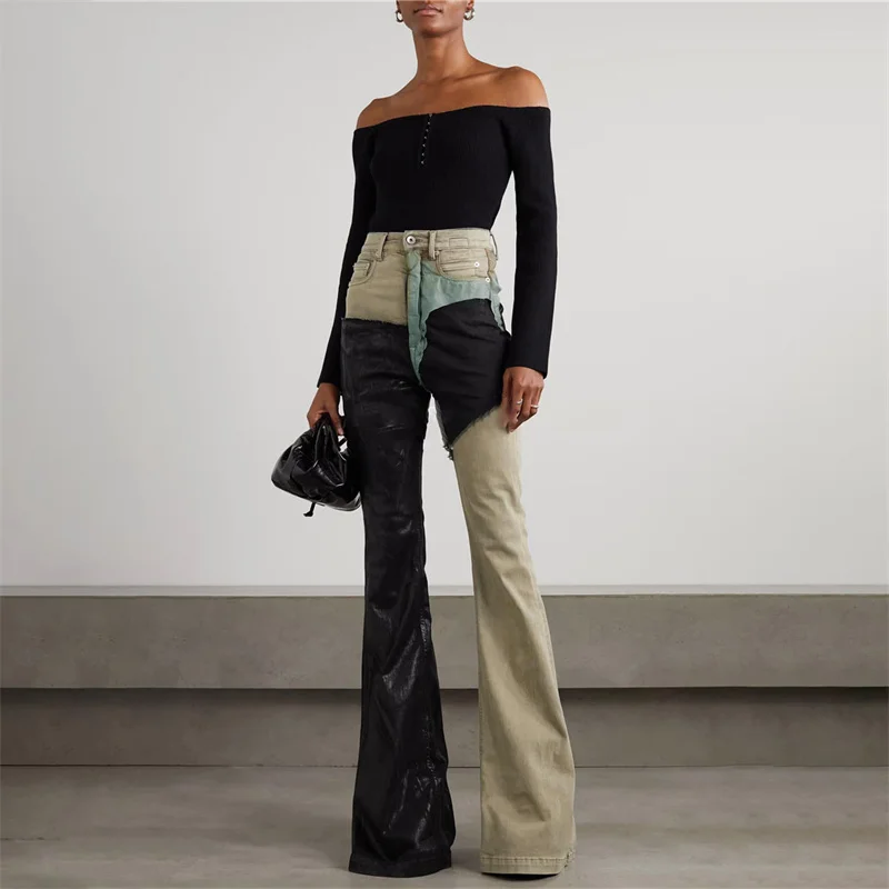 Women 2023 New Jeans in Trend Cotto High Waist Color Matching Flare Korean Fashion Asymmetric Splicing Pencil Pants Traf
Women 2023 New Jeans in Trend Cotto High Waist Color Matching Flare Korean Fashion Asymmetric Splicing Pencil Pants Traf