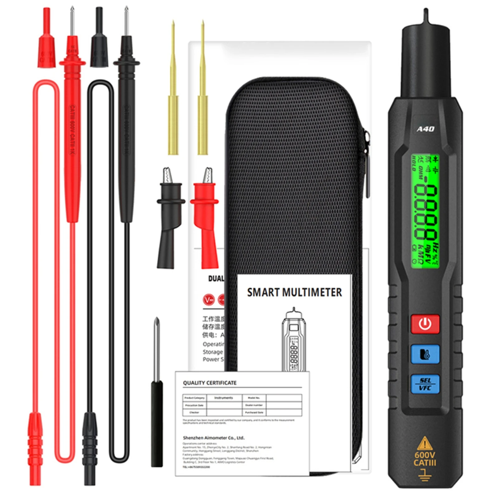 BSIDE A40 Infrared Thermometer Electric Pen Intelligent Multimeter Universal Meter Digital Multimeter Pen Type Tester
BSIDE A40 Infrared Thermometer Electric Pen Intelligent Multimeter Universal Meter Digital Multimeter Pen Type Tester