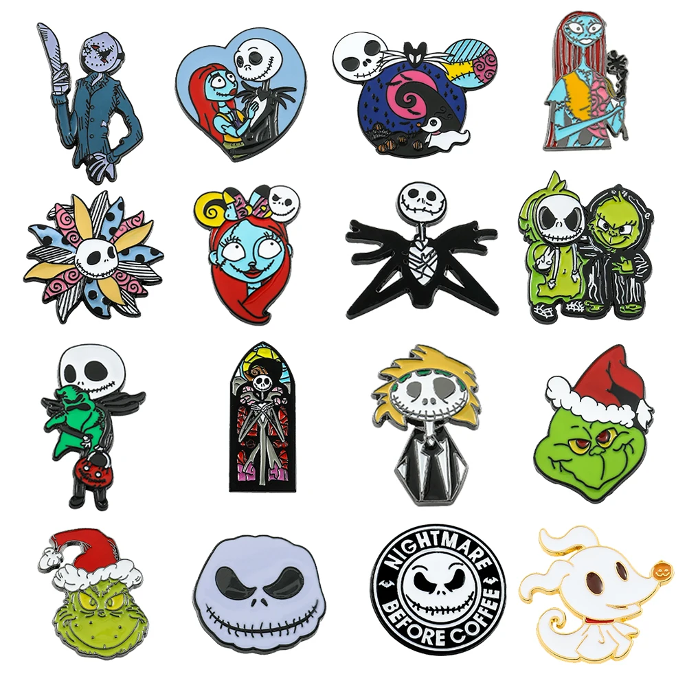 The Nightmare Before Christmas Lapel Pins Jack Skeletor Enamel Brooch Women Fashion Jewelry Christmas Gifts Cartoon Metal Badges
The Nightmare Before Christmas Lapel Pins Jack Skeletor Enamel Brooch Women Fashion Jewelry Christmas Gifts Cartoon Metal Badges