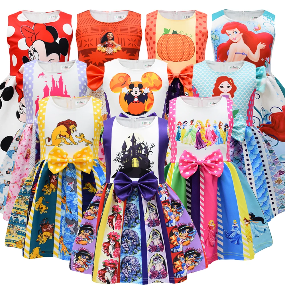 

Fancy Girl Halloween Kid Cosplay Costumes Splicing Cotton Princess Dress Bow Tutu Ball Gown Carnival Party Vestido For Childrens