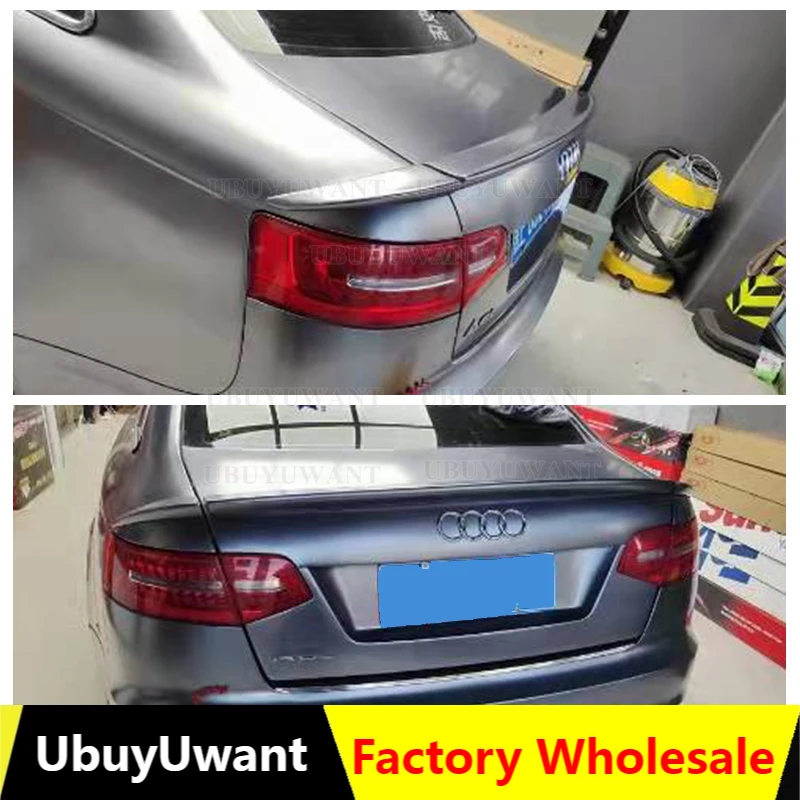 

For Audi A6 C6 2005-2011 Spoiler High Quality PU Material Car Trunk Lip Wings Tail Spoiler A6 Accessories Dedicated (3pcs)