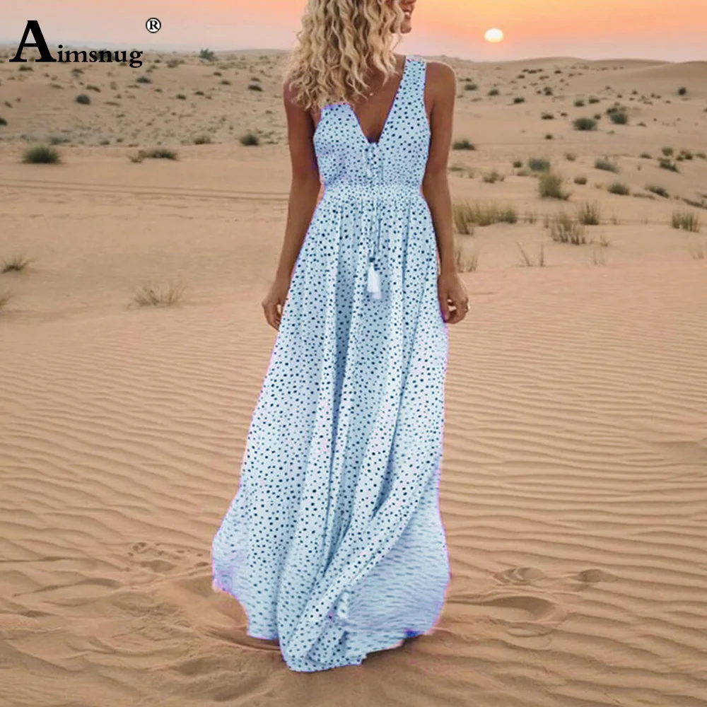 Women Sleeveless Elegant Maxi Dress 2023 New Summer Model Dots Beach Dresses Female Waist Sashes Long Dress Clothing Size S-5XL
Women Sleeveless Elegant Maxi Dress 2023 New Summer Model Dots Beach Dresses Female Waist Sashes Long Dress Clothing Size S-5XL