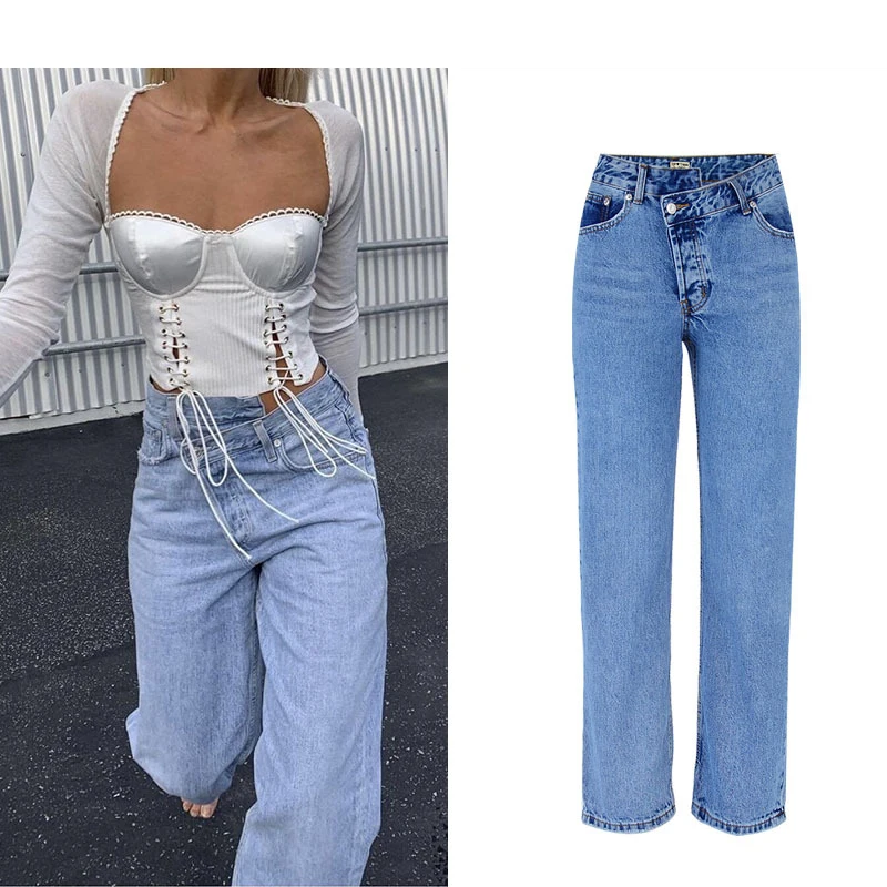 High Waist Irregular Denim Female Flare Jeans For Women Bell Bottom Fat Mom Jeans Wide Leg Skinny Jeans Woman Streetwear 2021
High Waist Irregular Denim Female Flare Jeans For Women Bell Bottom Fat Mom Jeans Wide Leg Skinny Jeans Woman Streetwear 2021