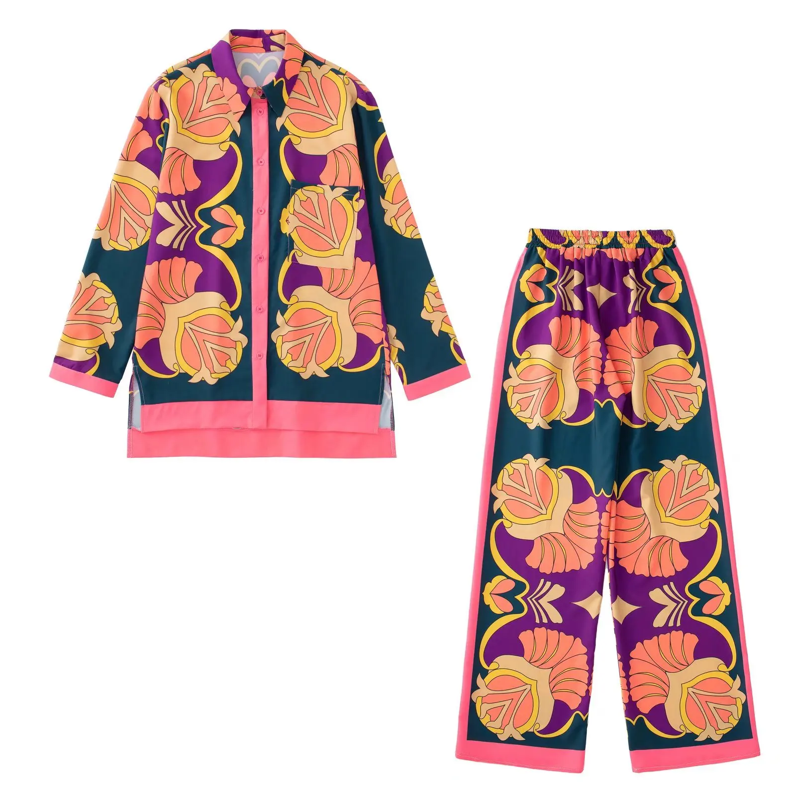 Clothland Women Vintage Print Blouse Pants Set Two Piece Suit Long Sleeve Shirt Elastic Waist Long Pants Chic Sets TZ423
Clothland Women Vintage Print Blouse Pants Set Two Piece Suit Long Sleeve Shirt Elastic Waist Long Pants Chic Sets TZ423