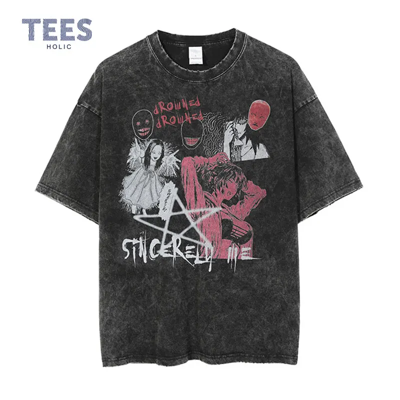 Anime Tomie Printed T-shirts Harajuku Vintage Washed Kawakami Tomie Tops Tees Streetwear Manga Oversized T Shirt Men 100% Cotton
Anime Tomie Printed T-shirts Harajuku Vintage Washed Kawakami Tomie Tops Tees Streetwear Manga Oversized T Shirt Men 100% Cotton