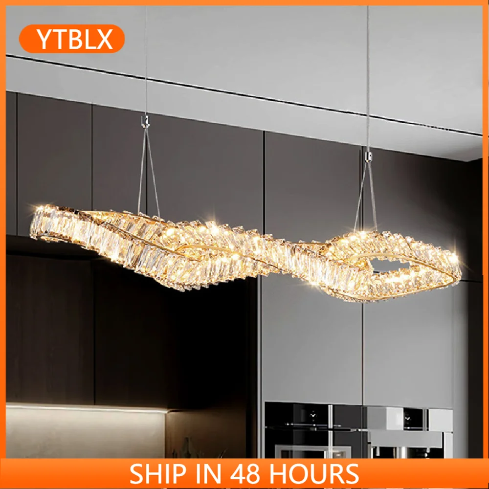 Dining Room Luxury K9 Crystal Lustre Dimmable Pendant Lights Plated Gold Metal Irregular Hanging Lamp Led Deco Suspend Light
Dining Room Luxury K9 Crystal Lustre Dimmable Pendant Lights Plated Gold Metal Irregular Hanging Lamp Led Deco Suspend Light