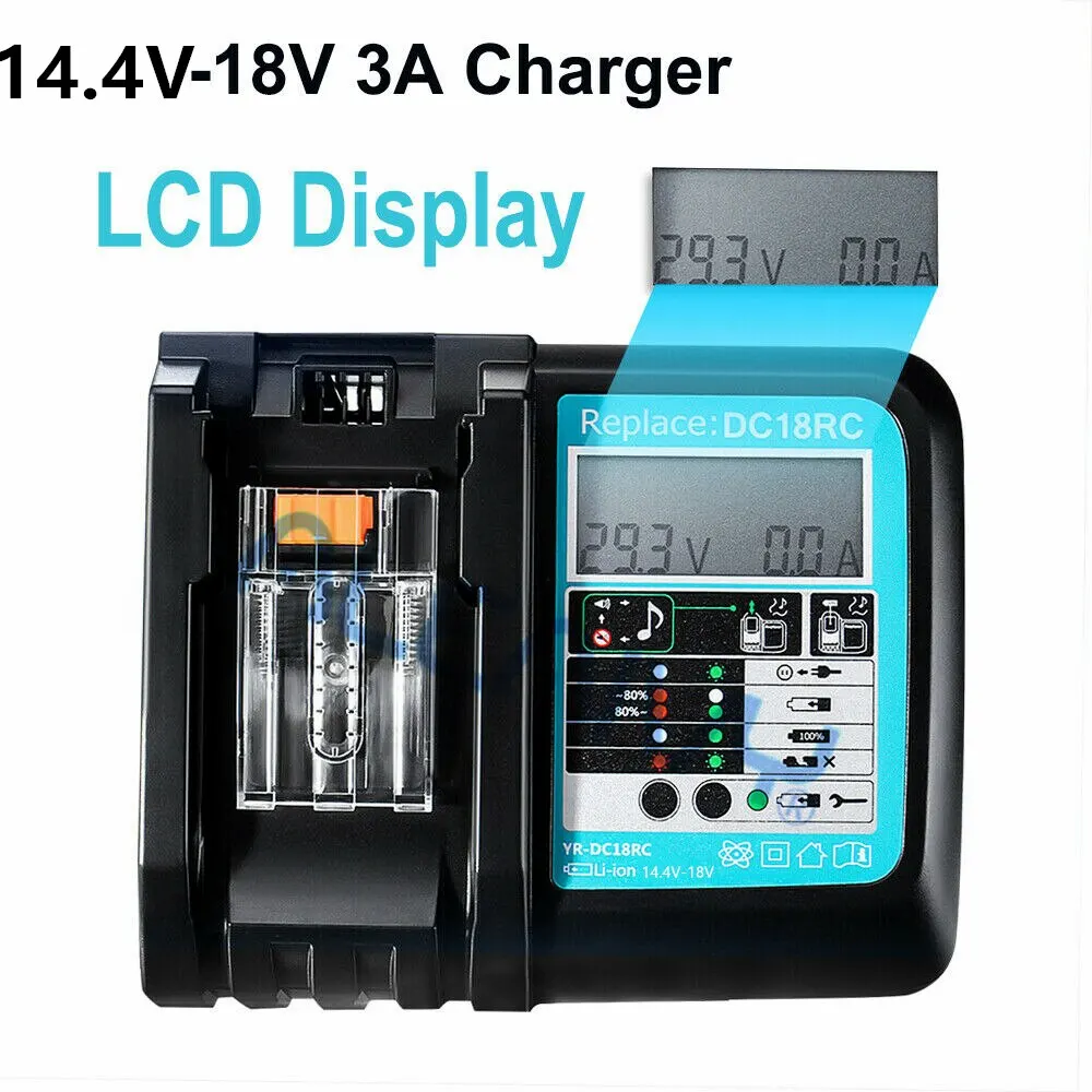18V battery charger 14.4V BL1445 BL1440 BL1430 BL1860 BL1840 BL1850 charging BL1860B spare battery charger DC18RF 3A LCD charger
18V battery charger 14.4V BL1445 BL1440 BL1430 BL1860 BL1840 BL1850 charging BL1860B spare battery charger DC18RF 3A LCD charger