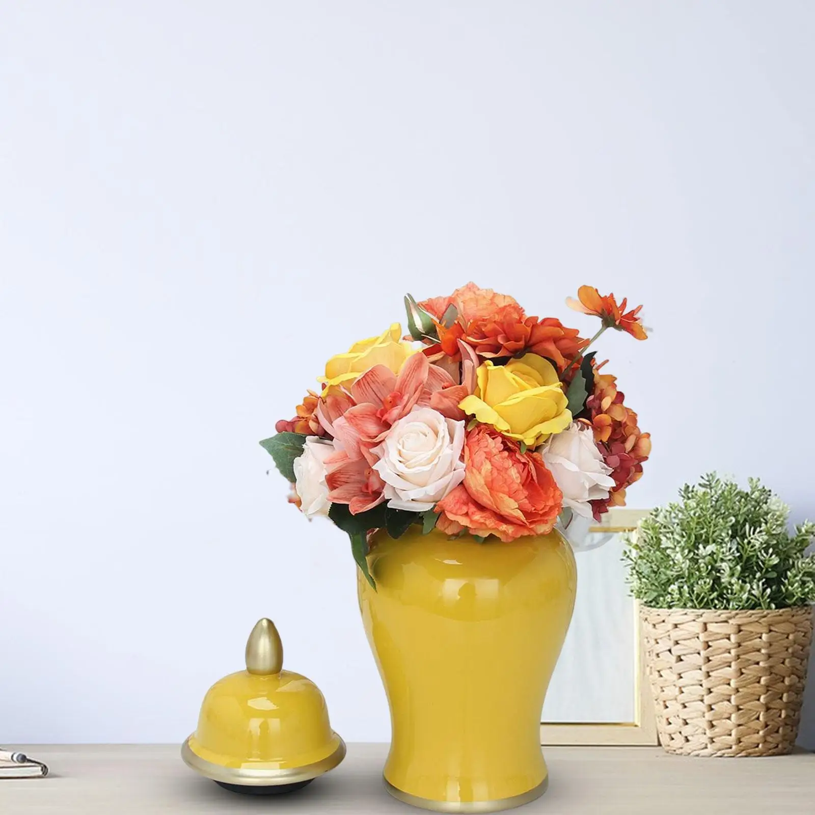 Temple Jar Storage Tea Canister Holder Ceramic Flower Vase Porcelain Ginger Jars Handicraft for Living Room Housewarming Office
Temple Jar Storage Tea Canister Holder Ceramic Flower Vase Porcelain Ginger Jars Handicraft for Living Room Housewarming Office