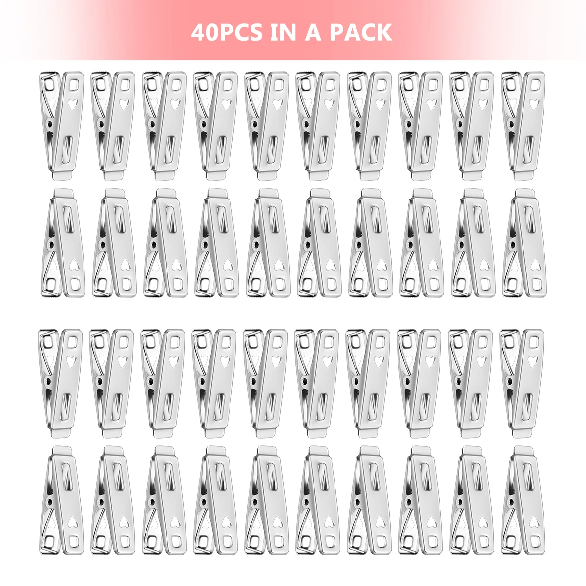 40 шт., ветрозащитные металлические прищепки для одежды, из нержавеющей стали
40 шт., ветрозащитные металлические прищепки для одежды, из нержавеющей стали