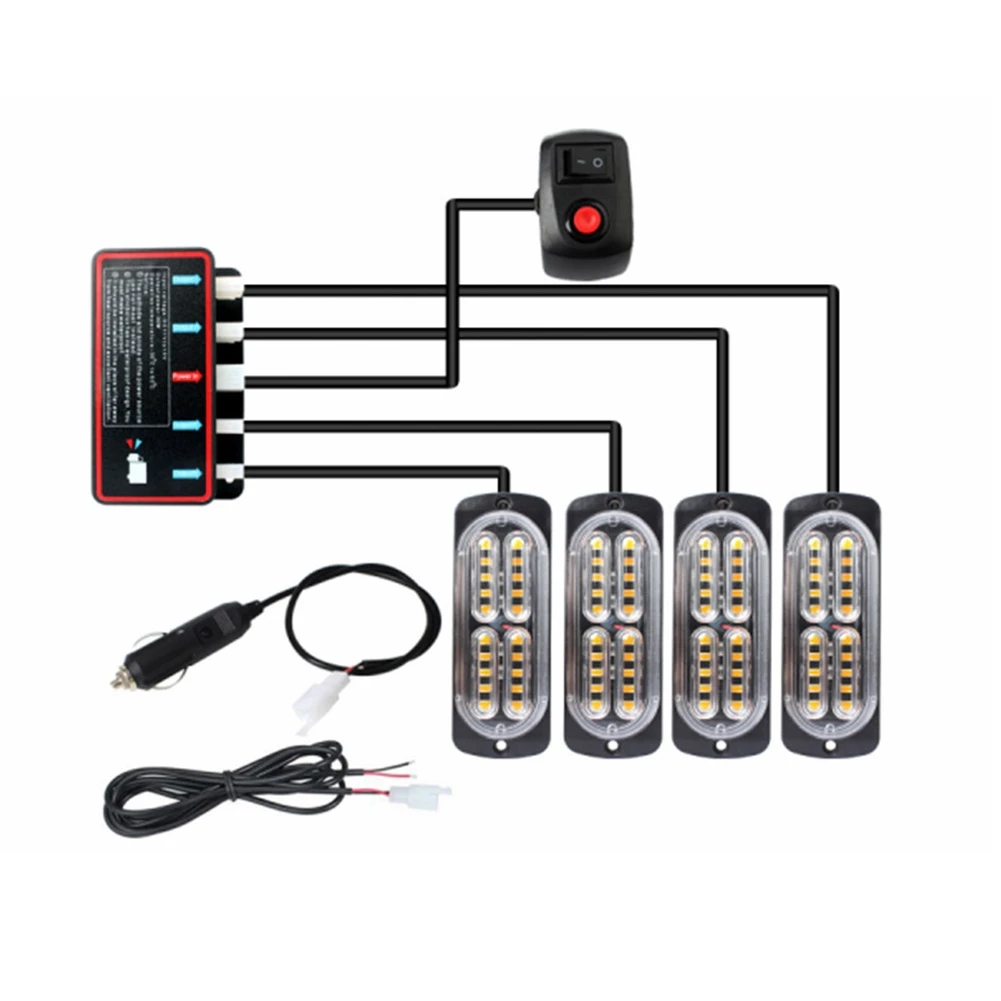4PCS 20LED Stroboscopes 12V Strobe Light 4 in 1 Car Emergency Light Beacon Emergency Fashing Light (Red Blue Light)
4PCS 20LED Stroboscopes 12V Strobe Light 4 in 1 Car Emergency Light Beacon Emergency Fashing Light (Red Blue Light)