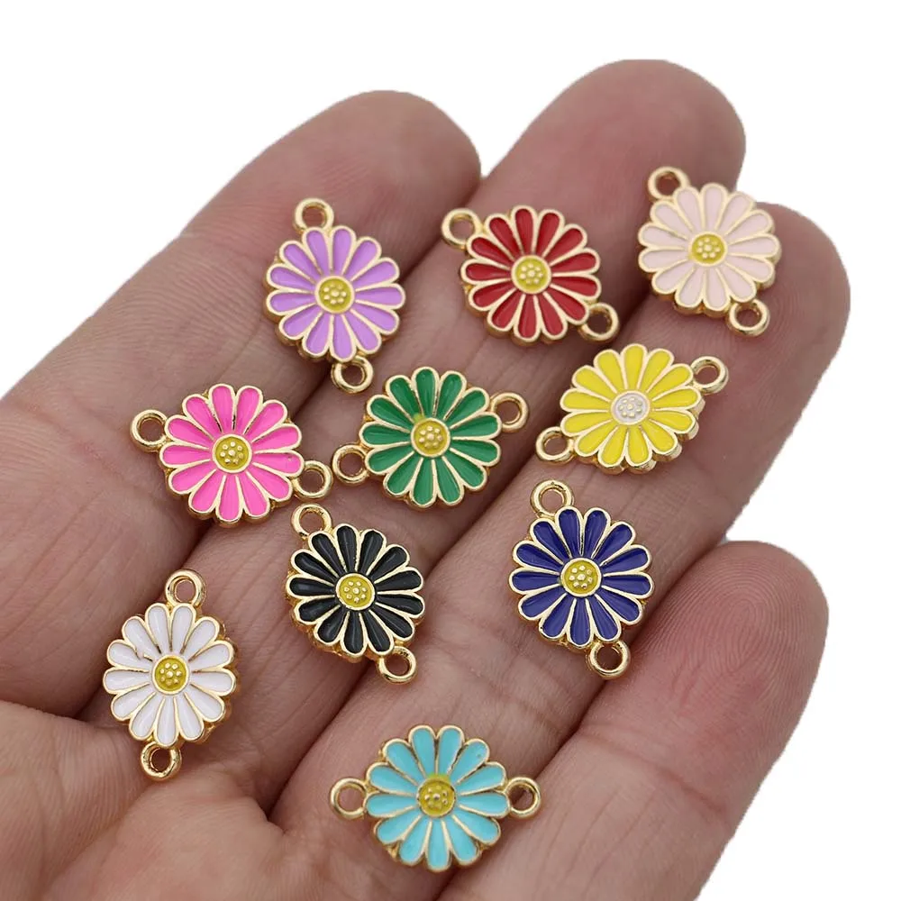 20Pcs Gold Plated Enamel Flower Charms Connector for Jewelry Making Bracelet DIY Handmade Craft
20Pcs Gold Plated Enamel Flower Charms Connector for Jewelry Making Bracelet DIY Handmade Craft
