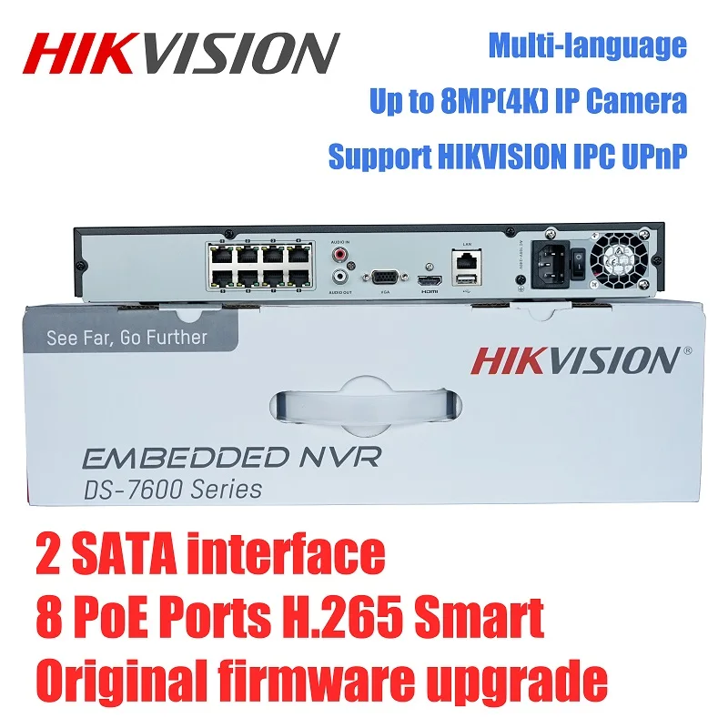Hikvision 4K H.265 PoE NVR DS-7608NI-Q2/8P For IP Camera CCTV Network Video Recorder Support Onvif Protocal , 2 SATA interface
Hikvision 4K H.265 PoE NVR DS-7608NI-Q2/8P For IP Camera CCTV Network Video Recorder Support Onvif Protocal , 2 SATA interface